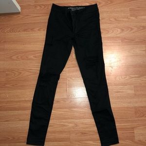 Black Ripped American Eagle Skinny Jeggings